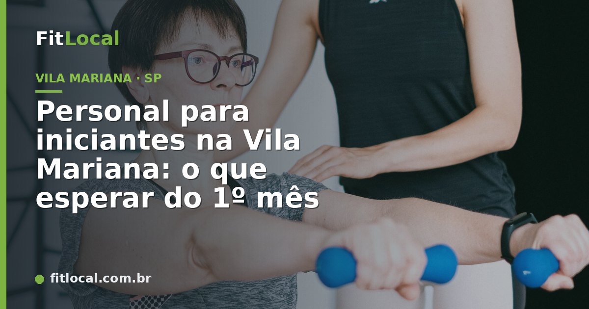 Personal trainer orientando aluna iniciante em treino — Vila Mariana, São Paulo