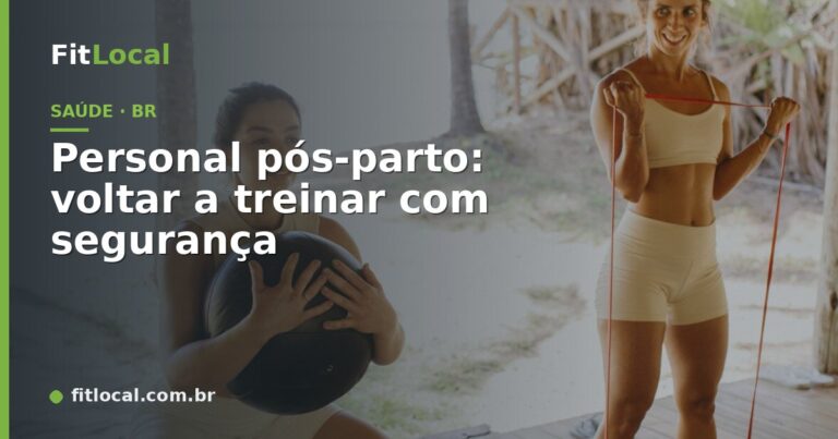Mulher em treino funcional ao ar livre — personal pós-parto, retorno seguro