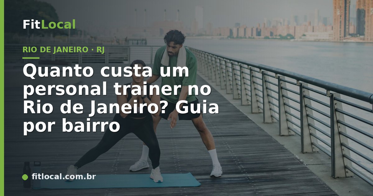 Personal trainer auxiliando aluna na orla com skyline ao fundo — Rio de Janeiro