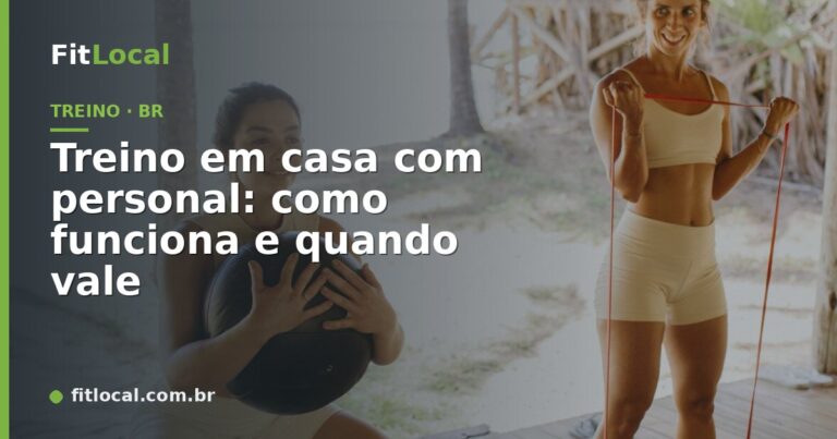 Treino em casa com personal trainer — funcional com peso corporal