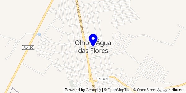Mapa de Olho d'Água das Flores - Fisioterapeutas