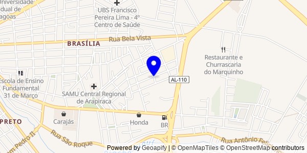 Mapa de Japaratinga - Fisioterapeutas