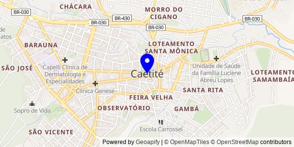 Mapa de Caetité - Fisioterapeutas