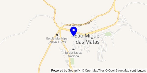 Mapa de São Miguel das Matas - Fisioterapeutas