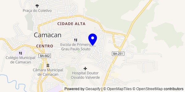 Mapa de Camacan - Fisioterapeutas