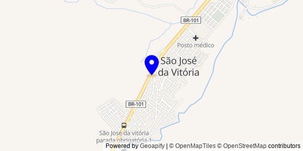 Mapa de São José da Vitória - Fisioterapeutas