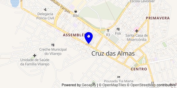 Mapa de Cruz das Almas - Fisioterapeutas