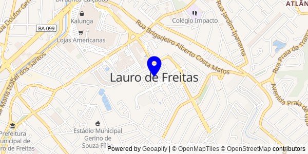 Mapa de Lauro de Freitas - Fisioterapeutas