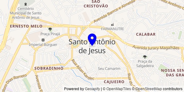 Mapa de Santo Antônio de Jesus - Fisioterapeutas