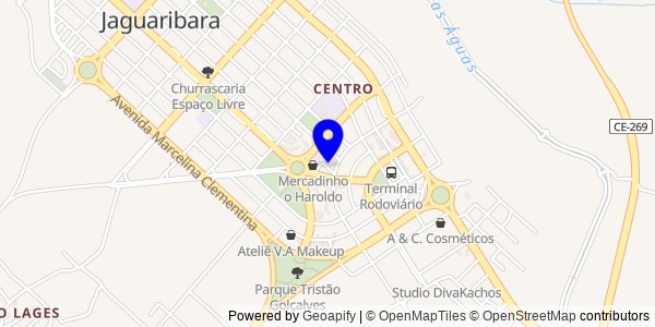 Mapa de Jaguaribara - Fisioterapeutas