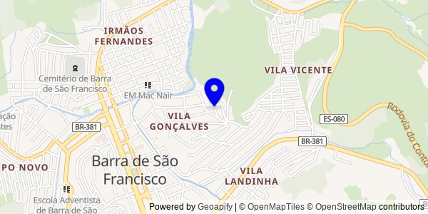 Mapa de Barra de São Francisco - Nutricionistas