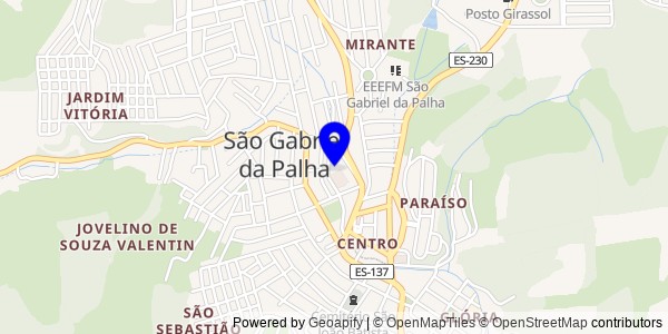 Mapa de São Gabriel da Palha - Nutricionistas