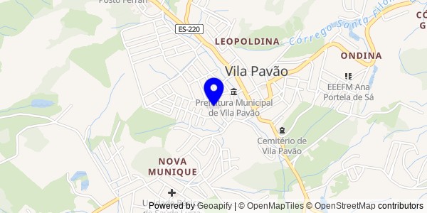 Mapa de Vila Pavão - Fisioterapeutas