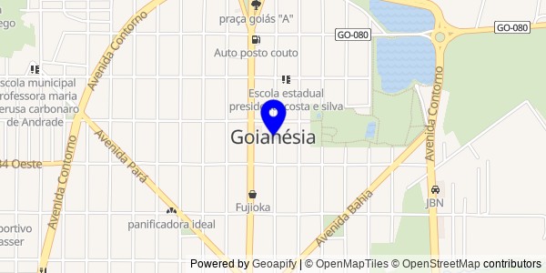 Mapa de Goianésia - Fisioterapeutas