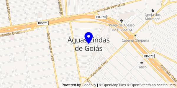 Mapa de Águas Lindas de Goiás - Fisioterapeutas