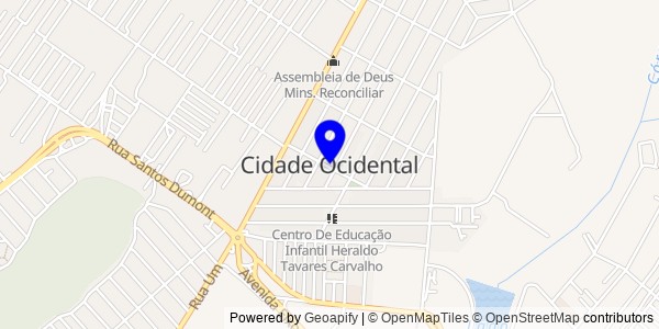 Mapa de Cidade Ocidental - Nutricionistas