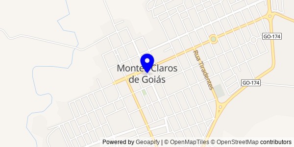 Mapa de Montes Claros de Goiás - Fisioterapeutas