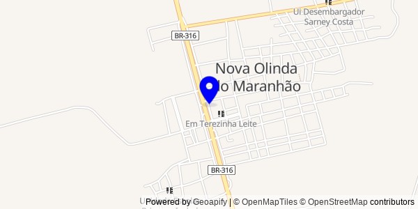 Mapa de Nova Olinda do Maranhão - Fisioterapeutas