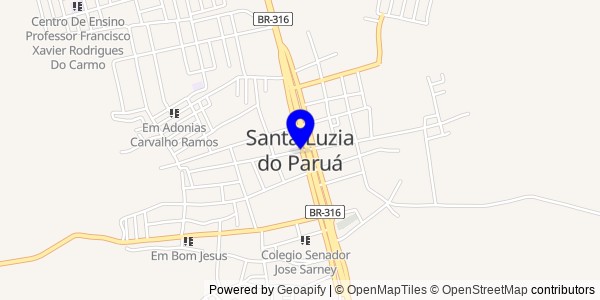 Mapa de Santa Luzia do Paruá - Fisioterapeutas