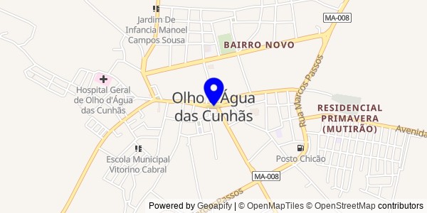 Mapa de Olho d'Água das Cunhãs - Fisioterapeutas