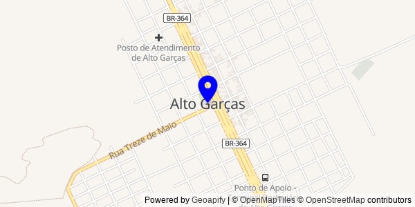 Mapa de Alto Garças - Fisioterapeutas