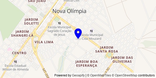 Mapa de Nova Olímpia - Fisioterapeutas