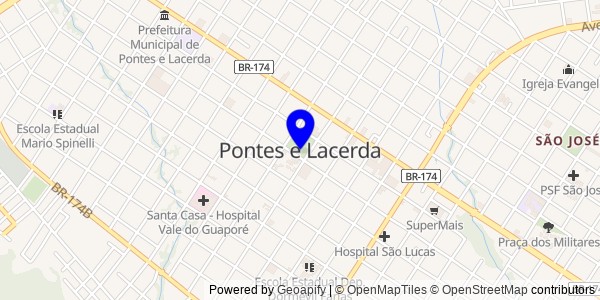 Mapa de Pontes e Lacerda - Fisioterapeutas