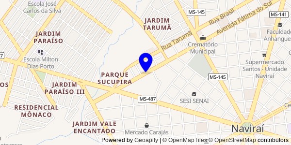 Mapa de Glória de Dourados - Fisioterapeutas