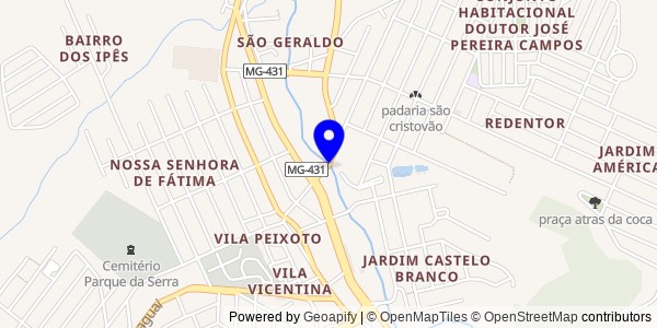 Mapa de Santos Dumont - Fisioterapeutas