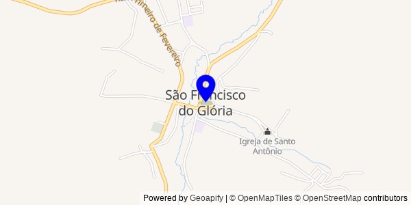 Mapa de São Francisco do Glória - Fisioterapeutas