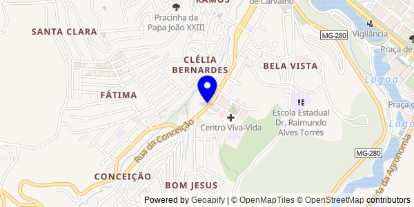 Mapa de Viçosa - Fisioterapeutas