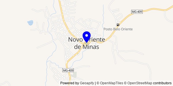 Mapa de Novo Oriente de Minas - Fisioterapeutas