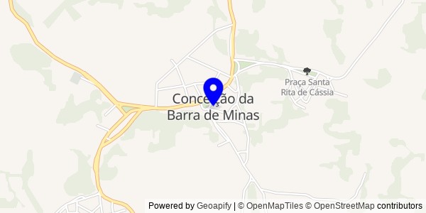 Mapa de Conceição da Barra de Minas - Fisioterapeutas