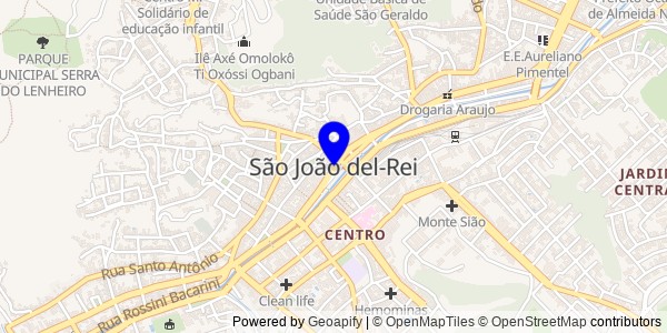 Mapa de São João del Rei - Nutricionistas