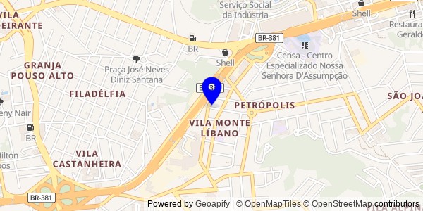 Mapa de Betim - Fisioterapeutas