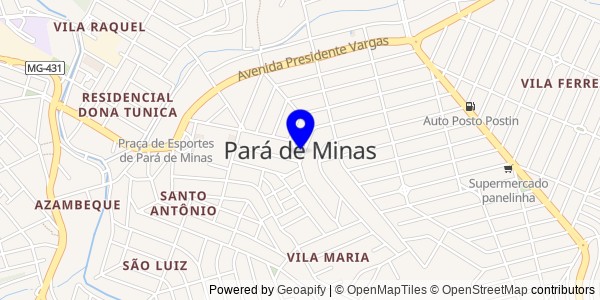 Mapa de Pará de Minas - Nutricionistas