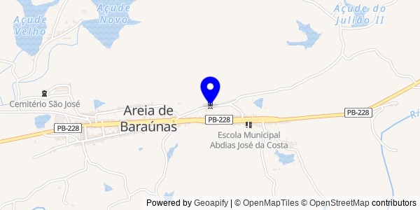 Mapa de Areia de Baraúnas - Fisioterapeutas