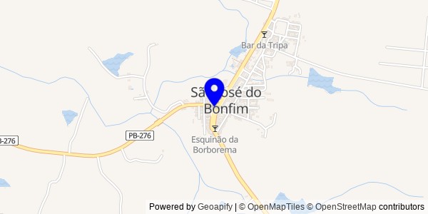 Mapa de São José do Bonfim - Nutricionistas