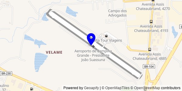 Mapa de Campina Grande - Fisioterapeutas