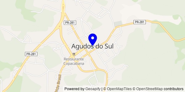 Mapa de Agudos do Sul - Nutricionistas