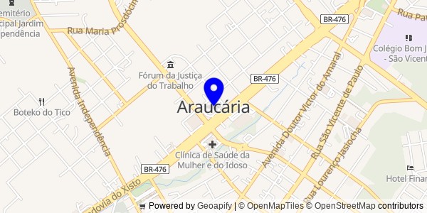 Mapa de Araucária - Nutricionistas