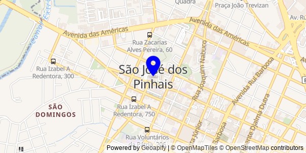 Mapa de São José dos Pinhais - Nutricionistas