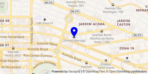 Mapa de Maringá - Nutricionistas