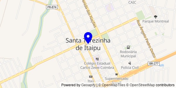 Mapa de Santa Terezinha de Itaipu - Nutricionistas