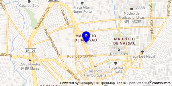 Mapa de Interior de Pernambuco - Nutricionistas