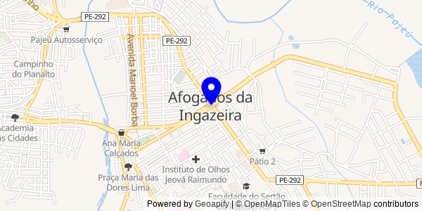 Mapa de Ingazeira - Fisioterapeutas