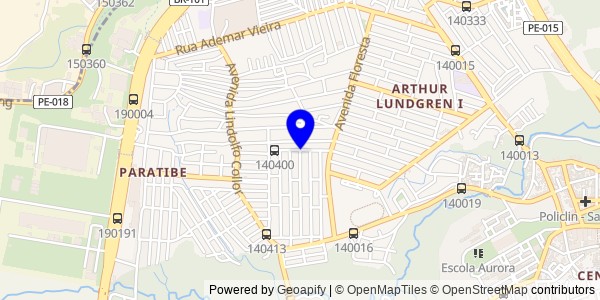 Mapa de Águas Belas - Fisioterapeutas