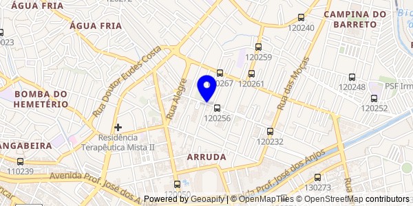 Mapa de Bom Conselho - Fisioterapeutas