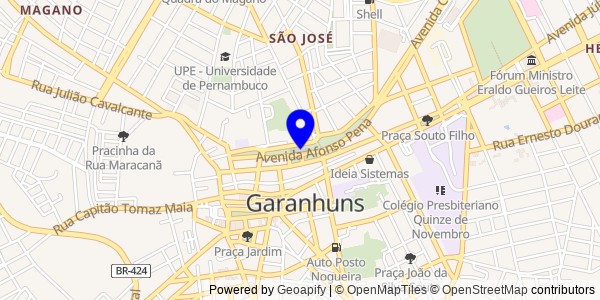 Mapa de Garanhuns - Nutricionistas