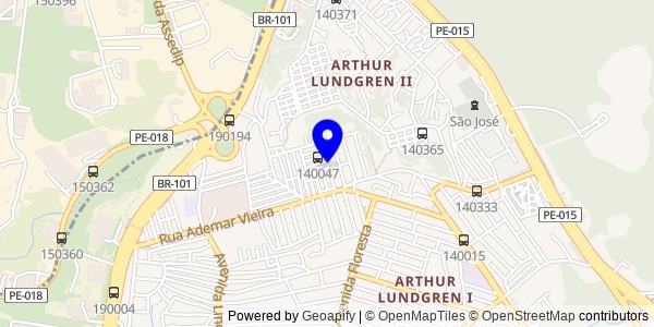 Mapa de São José da Coroa Grande - Fisioterapeutas